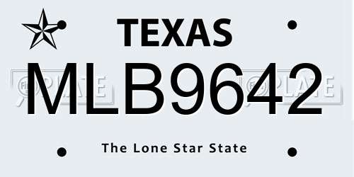 MLB9642 Texas License Plate