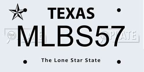 MLBS57 Texas License Plate