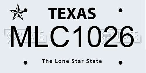MLC1026 Texas License Plate