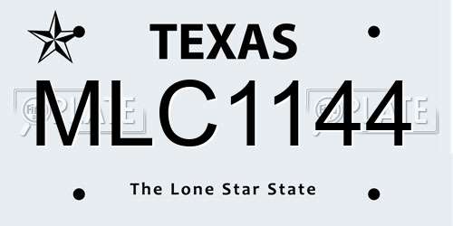 MLC1144 Texas License Plate
