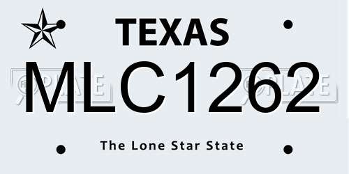 MLC1262 Texas License Plate
