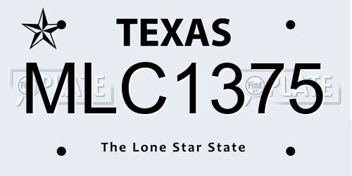 MLC1375 Texas License Plate