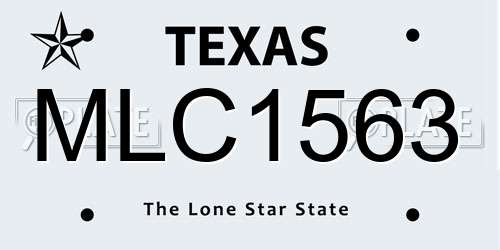 MLC1563 Texas License Plate