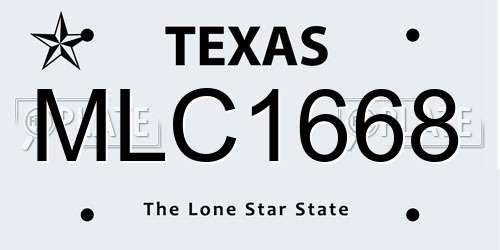 MLC1668 Texas License Plate