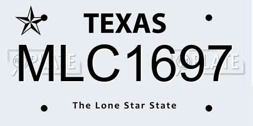 MLC1697 Texas License Plate