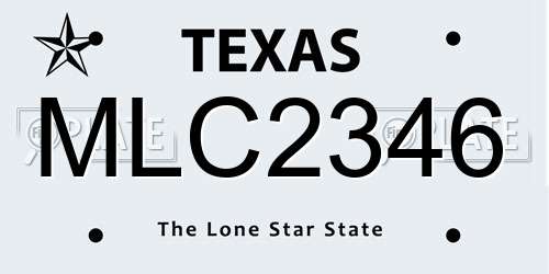 MLC2346 Texas License Plate