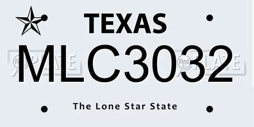 MLC3032 Texas License Plate