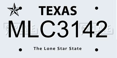 MLC3142 Texas License Plate