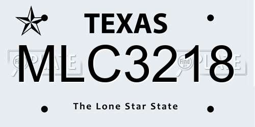 MLC3218 Texas License Plate