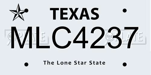 MLC4237 Texas License Plate