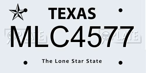 MLC4577 Texas License Plate