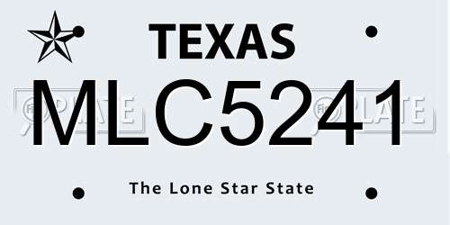 MLC5241 Texas License Plate