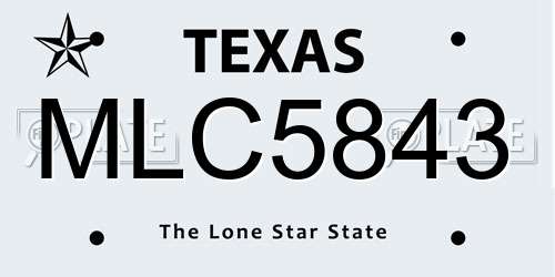 MLC5843 Texas License Plate