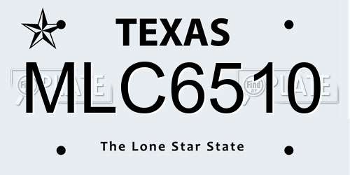 MLC6510 Texas License Plate