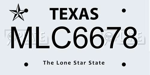 MLC6678 Texas License Plate