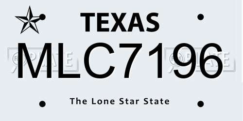 MLC7196 Texas License Plate