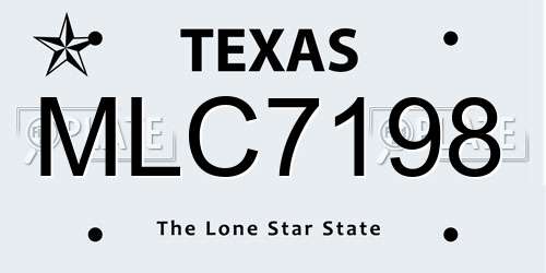 MLC7198 Texas License Plate