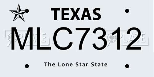 MLC7312 Texas License Plate