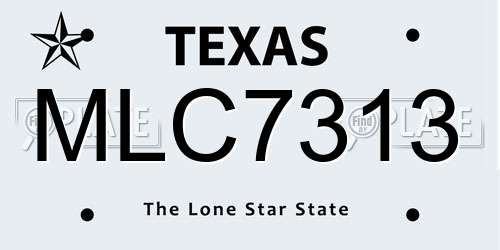 MLC7313 Texas License Plate