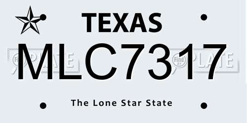 MLC7317 Texas License Plate
