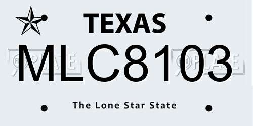MLC8103 Texas License Plate