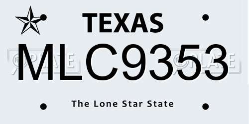 MLC9353 Texas License Plate