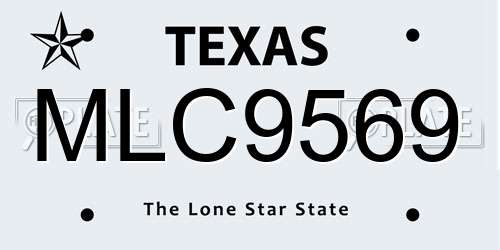 MLC9569 Texas License Plate