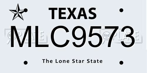 MLC9573 Texas License Plate