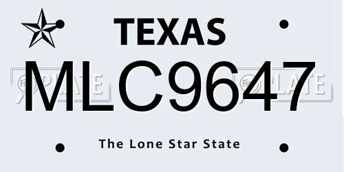 MLC9647 Texas License Plate
