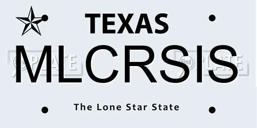 MLCRSIS Texas License Plate