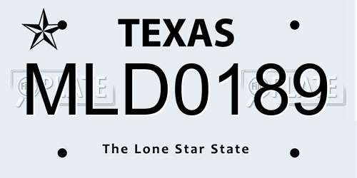 MLD0189 Texas License Plate
