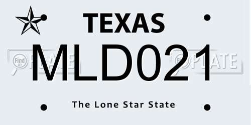 MLD021 Texas License Plate