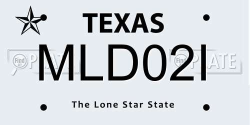 MLD02I Texas License Plate