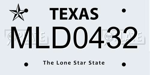 MLD0432 Texas License Plate