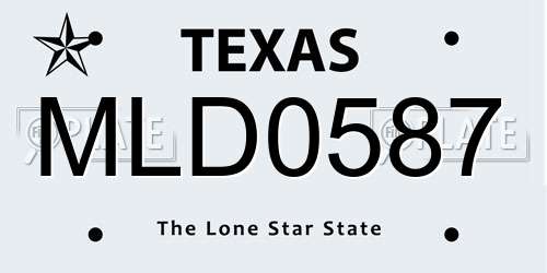 MLD0587 Texas License Plate