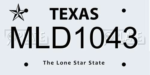 MLD1043 Texas License Plate