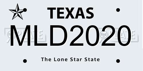 MLD2020 Texas License Plate