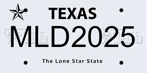 MLD2025 Texas License Plate