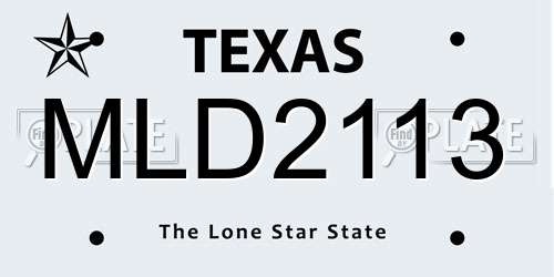 MLD2113 Texas License Plate