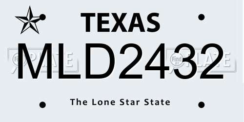 MLD2432 Texas License Plate