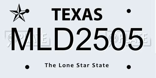 MLD2505 Texas License Plate