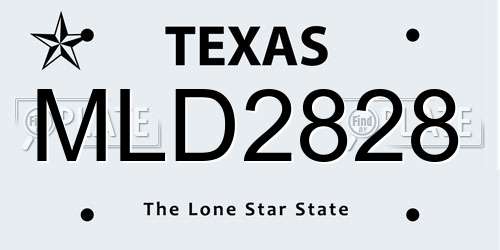 MLD2828 Texas License Plate