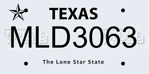 MLD3063 Texas License Plate