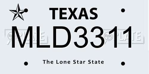 MLD3311 Texas License Plate