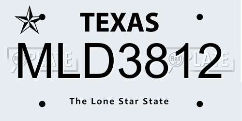 MLD3812 Texas License Plate