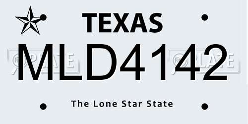 MLD4142 Texas License Plate