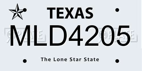 MLD4205 Texas License Plate