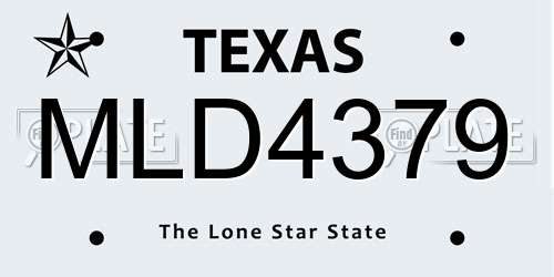 MLD4379 Texas License Plate