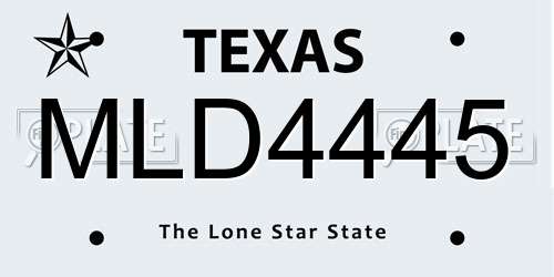 MLD4445 Texas License Plate