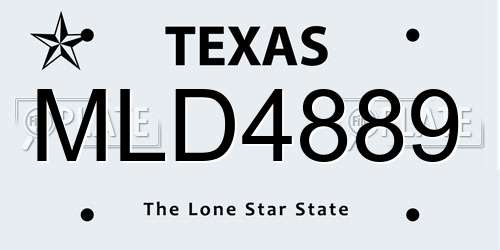 MLD4889 Texas License Plate
